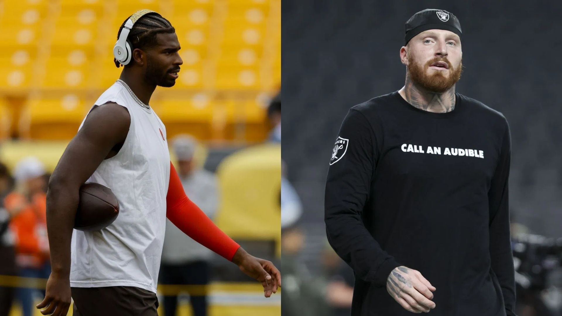 Maxx Crosby reacts to facing Shedeur Sanders for the first time - via Getty/CMS