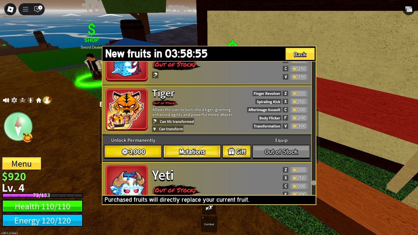 Blox Fruits Tiger Fruit guide: Rarity, price, how to get, and all abilities