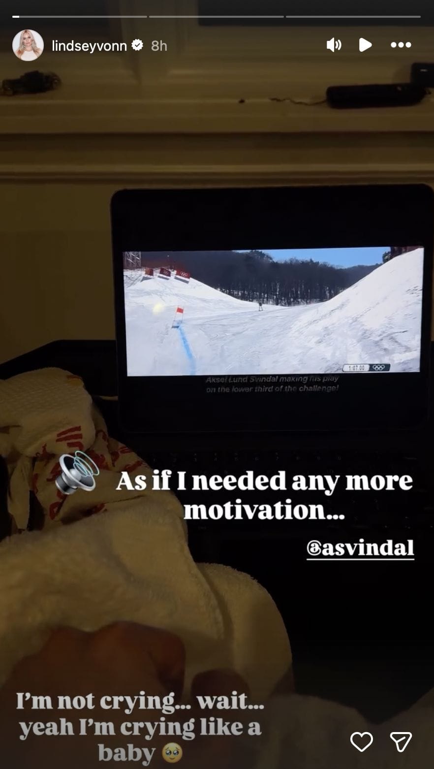 Vonn reacts to her coach&#039;s Winter Olympics win| Instagram@lindseyvonn