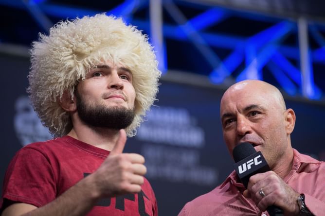 "Not on that level" - Khabib Nurmagomedov disagrees with Joe Rogan's take of Jon Jones vs. Alex Pereira being the biggest fight