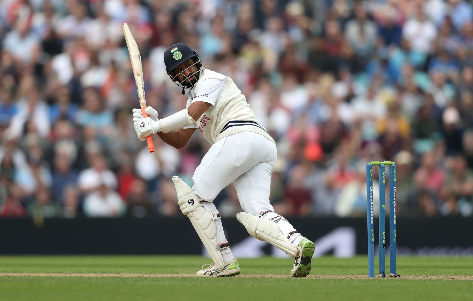Cheteshwar Pujara batting in England. (Credits: Getty)