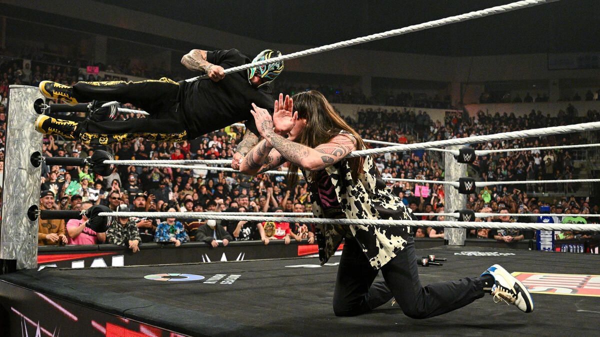 Rey Mysterio and Dominik Mysterio on RAW
