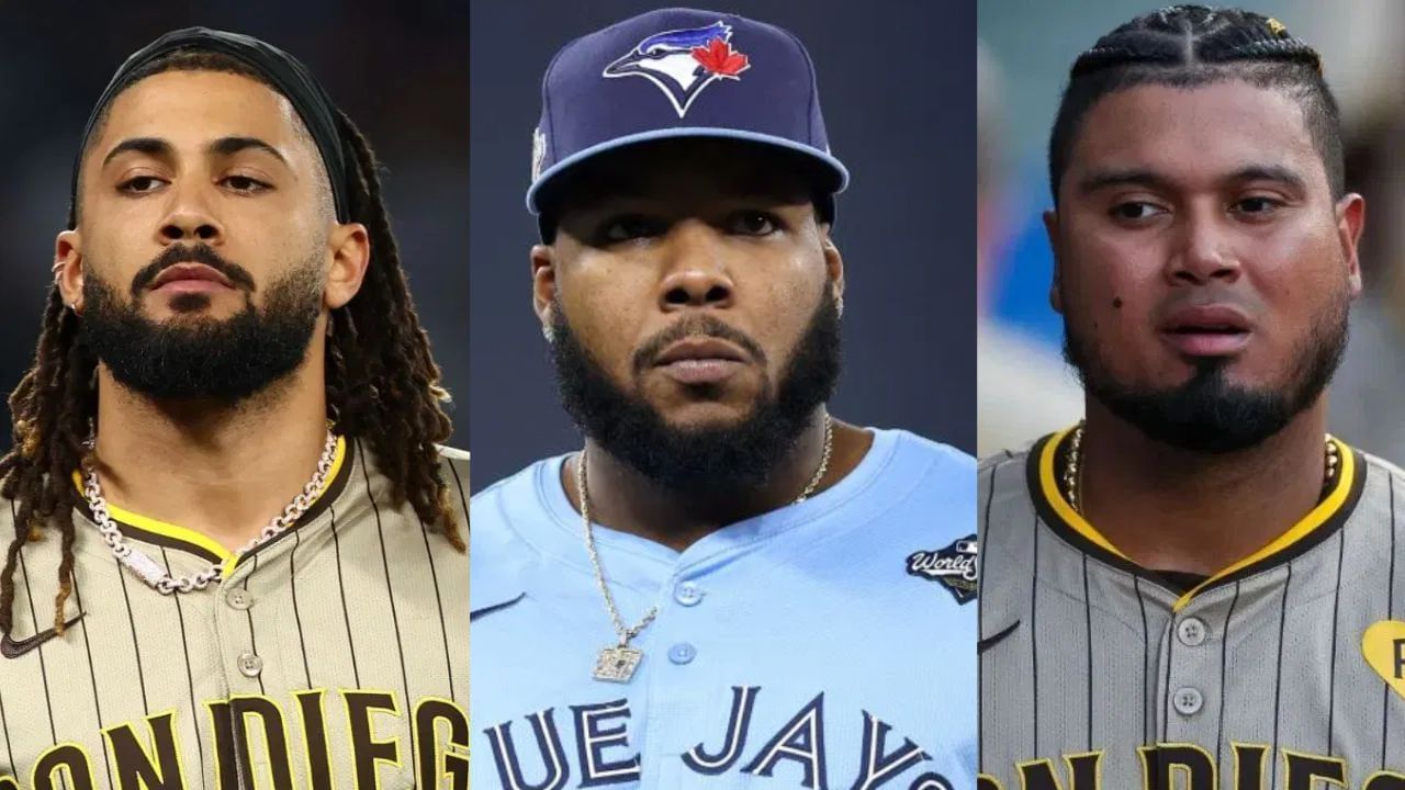 (Left to Right) Fernando Tatis Jr., Vladimir Guerrero Jr., Luis Arraez (Images from - Getty)