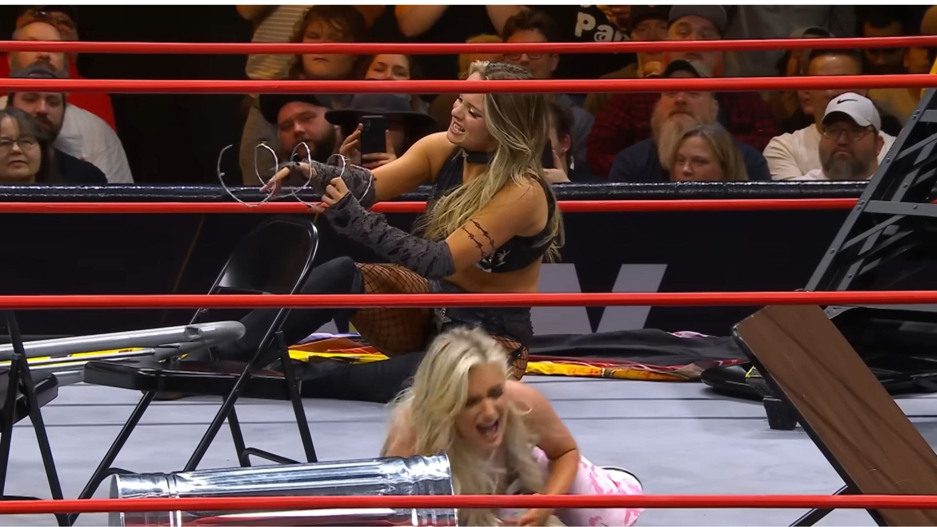 Anna Jay battling Mariah May in a No-DQ match [Source: AEW&#039;s YouTube channel]