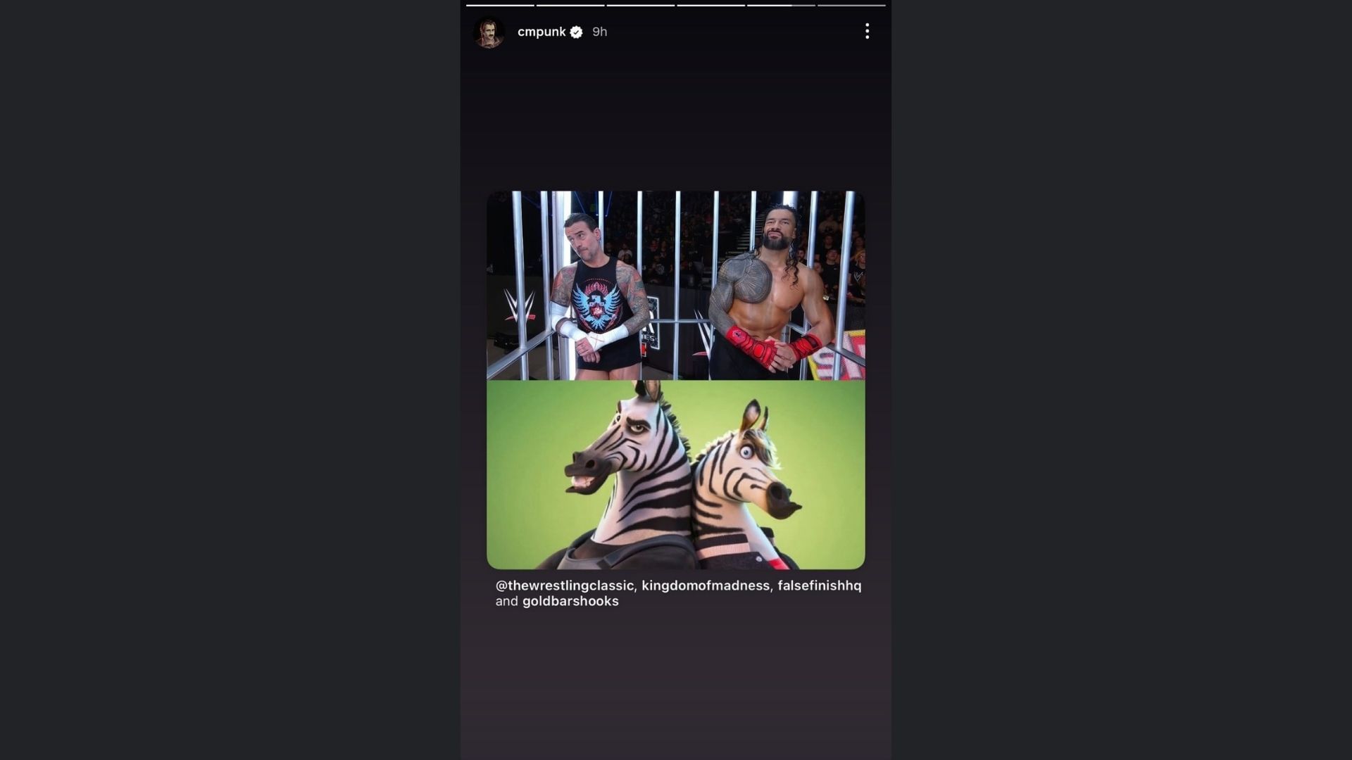 CM Punk reacted to the news on his Instagram story (Image via @cmpunk on Instagram)