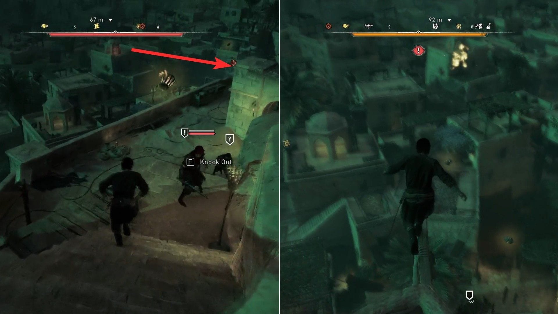 Ignorujte nepřátele a skočte odtud dolů (obrázek přes Ubisoft)