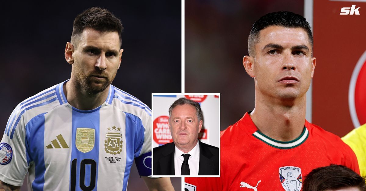 L to R: Lionel Messi, Piers Morgan, and Cristiano Ronaldo (All images sourced from Getty)