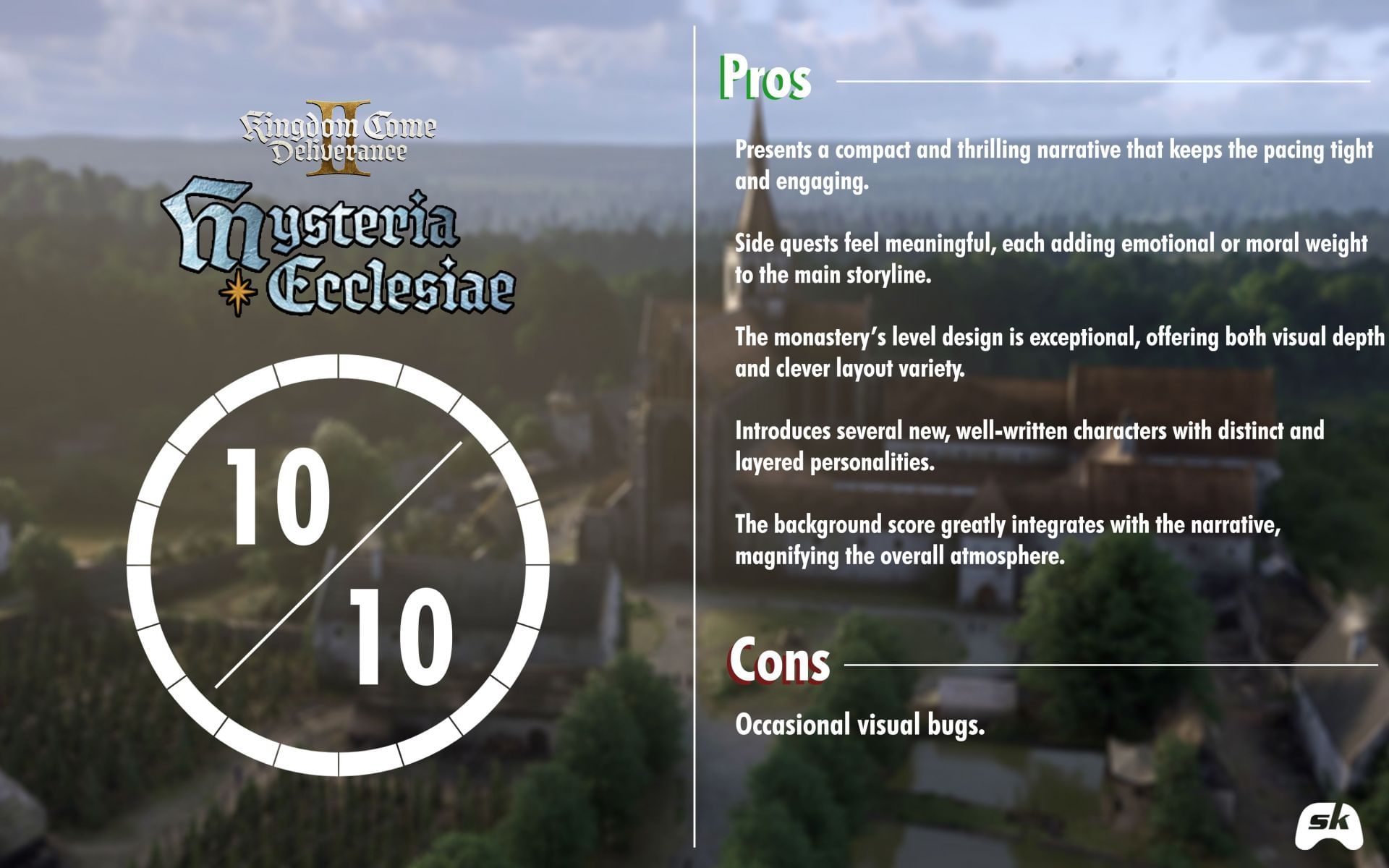 Thẻ điểm Kingdom Come Deliverance 2 Mysteria Ecclesiae (Hình ảnh qua Sportskeeda Gaming)