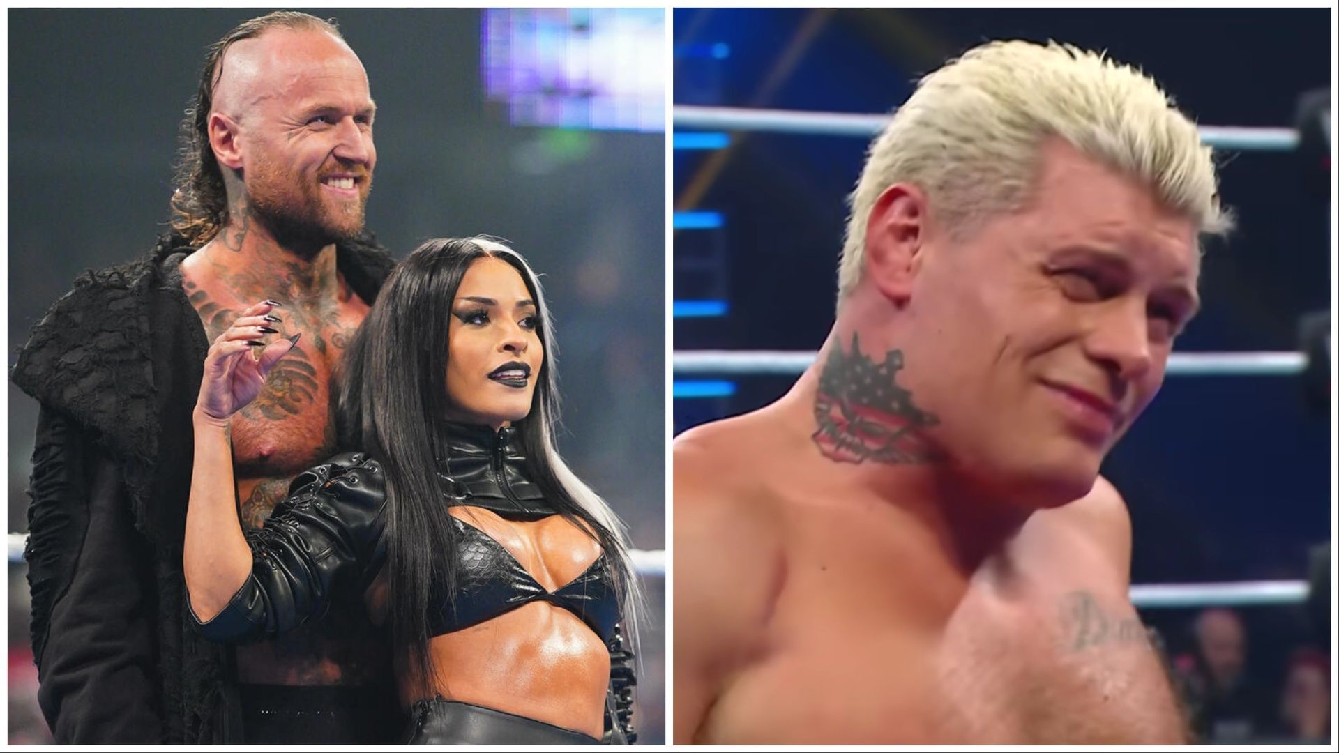 Aleister Black, Zelina Vega and Cody Rhodes. (Photos: WWE.com and WWE on YouTube)