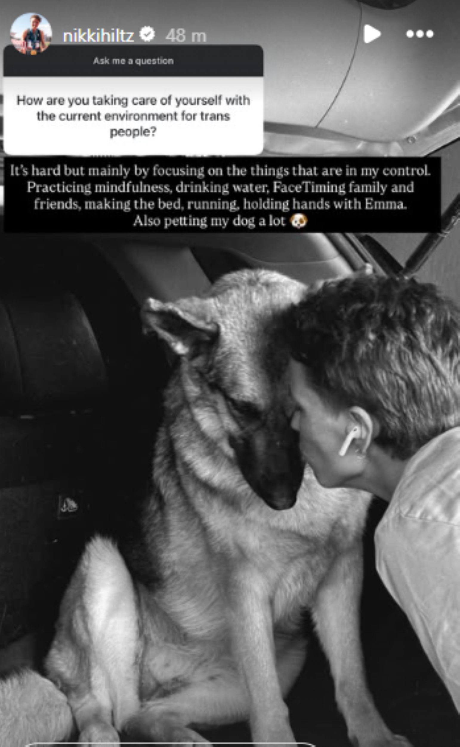 Screengrab of Nikki Hiltz&#039;s Instagram story [Image Source : Nikki Hiltz&#039;s Instagram]