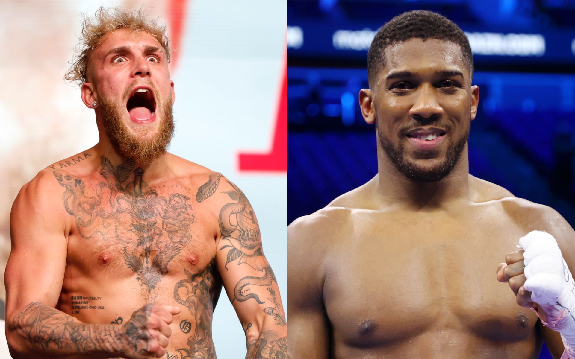 Jake Paul (left) makes massive prediction for Anthony Joshua (right) fight. [Images courtesy: Getty Images]