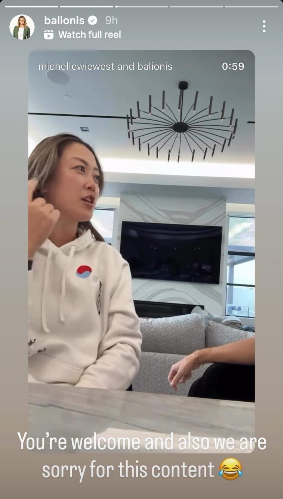 Michelle Wie West ( via Amanda Balionis&#039; Instagram story)