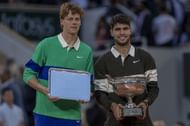 Jannik Sinner and Carlos Alcaraz at the French Open 2025. (Photo: Getty)