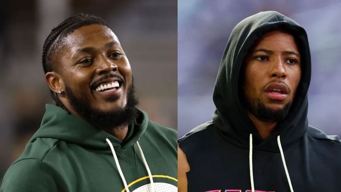 Josh Jacobs or Saquon Barkley Week 10 Start 'Em, Sit 'Em: Fantasy football projections for RBs ahead of MNF clash