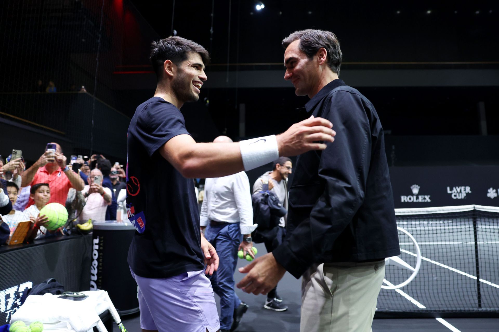 Carlos Alcaraz and Roger Federer at the Laver Cup 2024 - Source: Getty