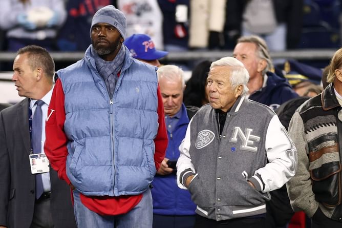 WATCH: Randy Moss turns heads 2 months after Cancer battle at Patriots game making rare appearance at Gillette stadium