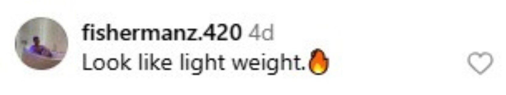 Solid that he looks like a lightweight.