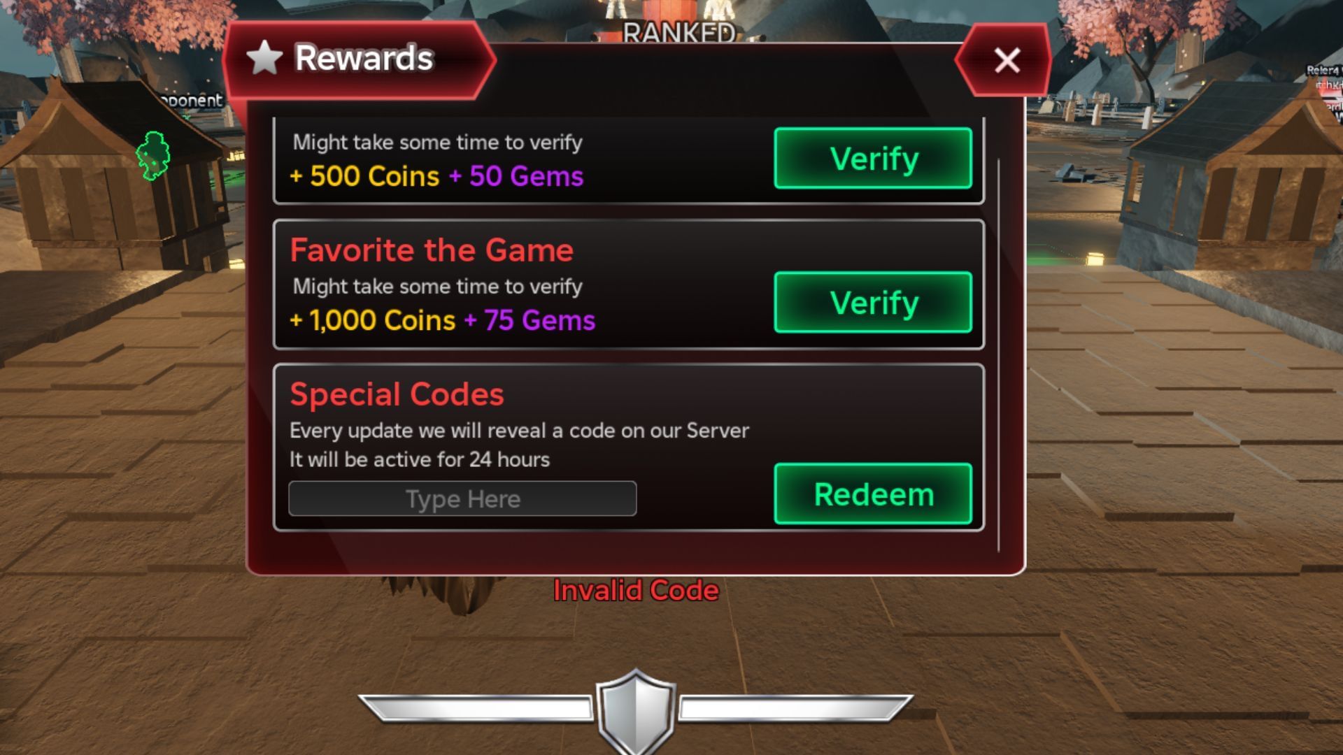 The Reward box is on the left side of the screen (Image via Roblox)