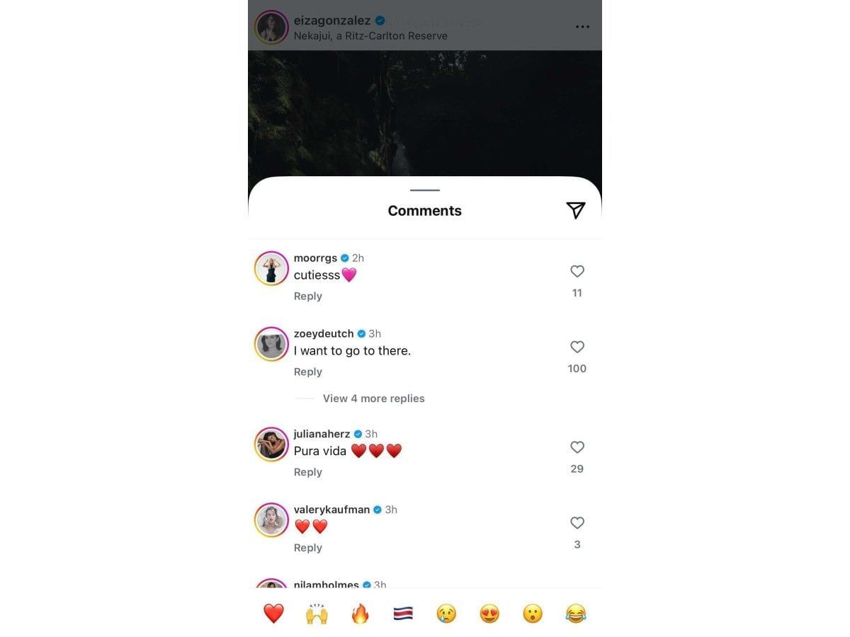 Bình luận của Morgan Riddle trên Instagram