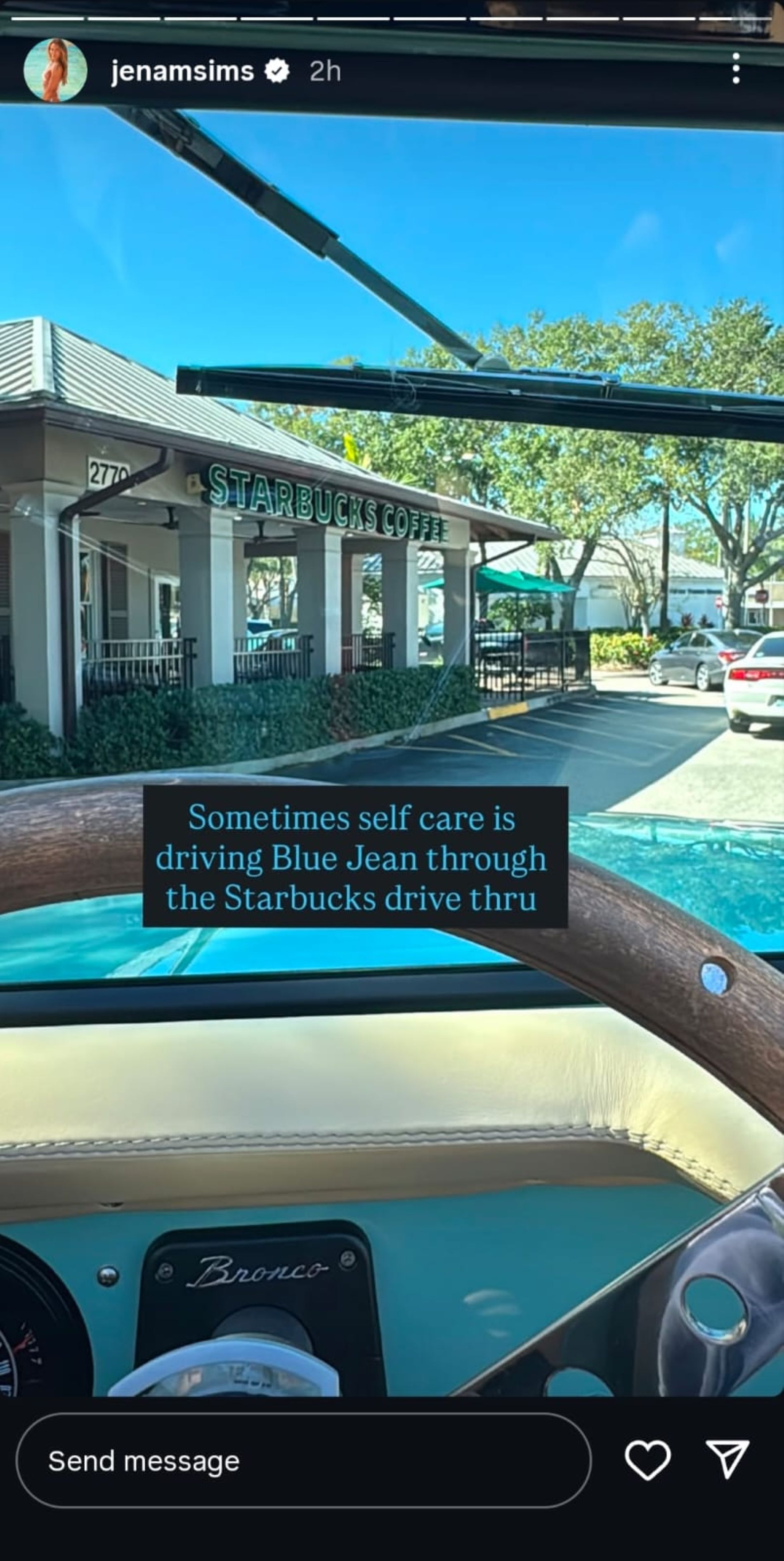 A screenshot from Jena Sims&#039; Instagram story (via @jenamsims)