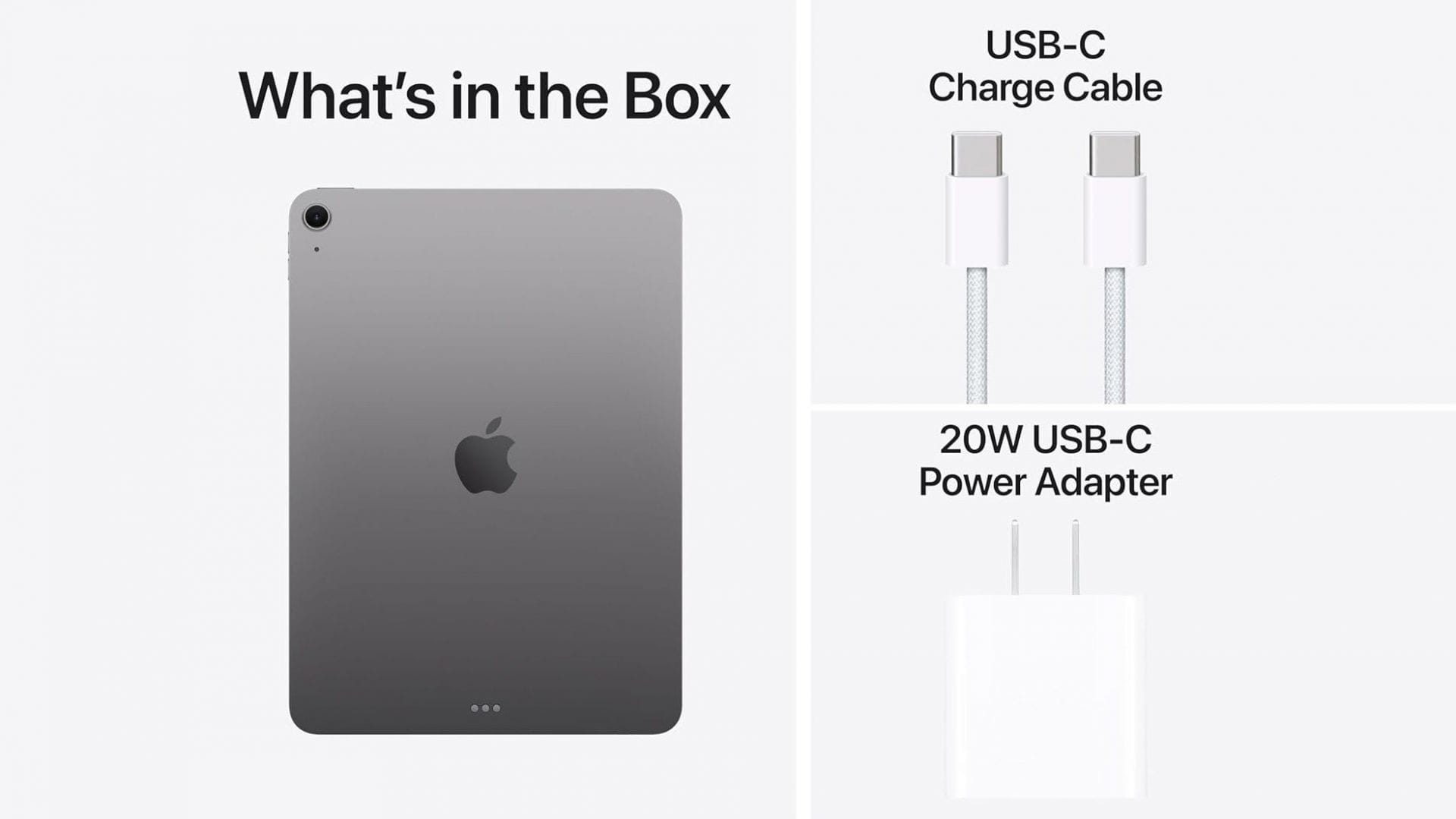 The contents of Apple iPad Air&#039;s box (Image via Apple)