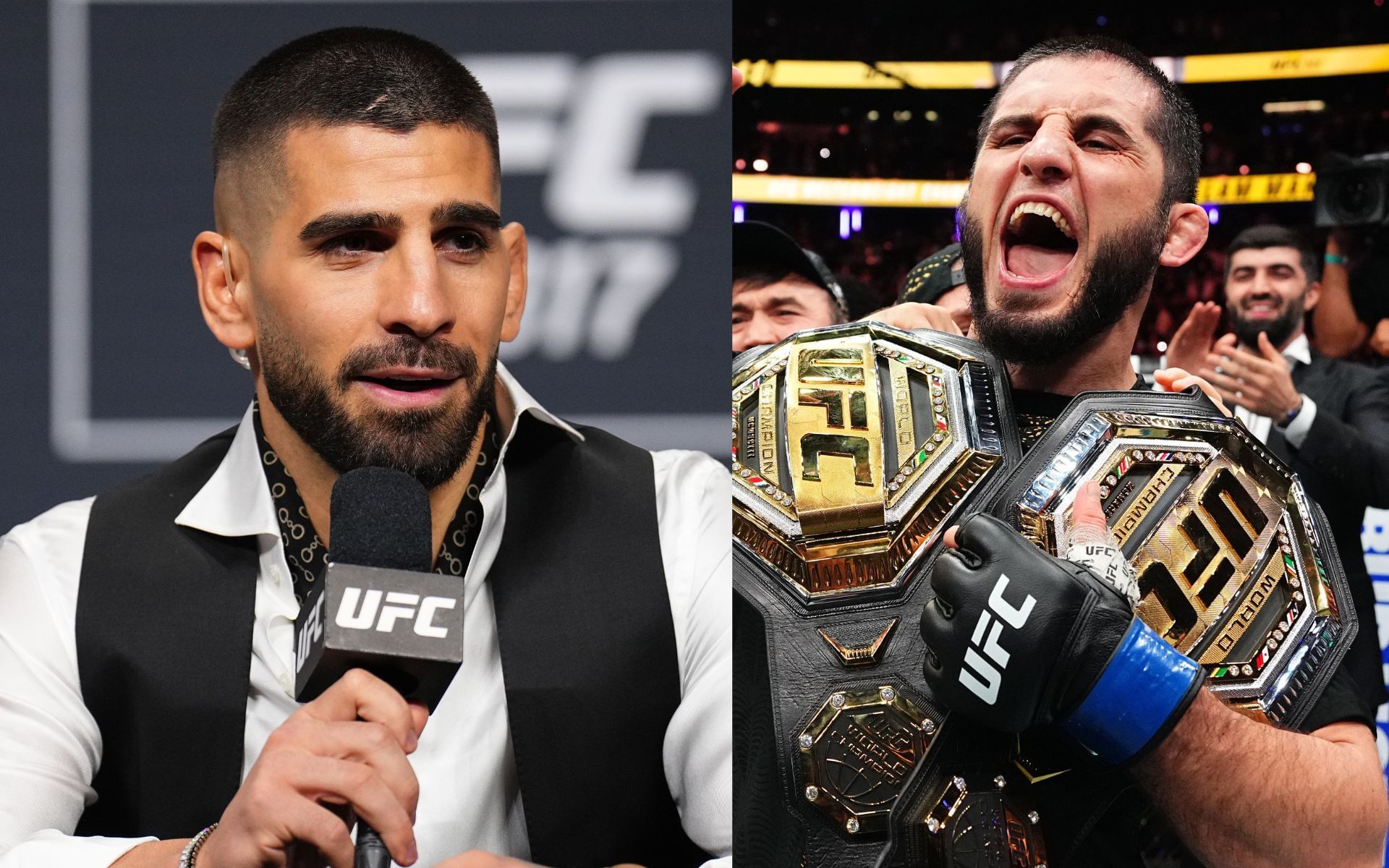 Ilia Topuria (left) called out Islam Makhachev (right) after UFC 322. [Images courtesy: Getty]