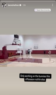 Shelton's Instagram Story dated Thursday, November 20, 2025 (Source: Instagram/benshelton)