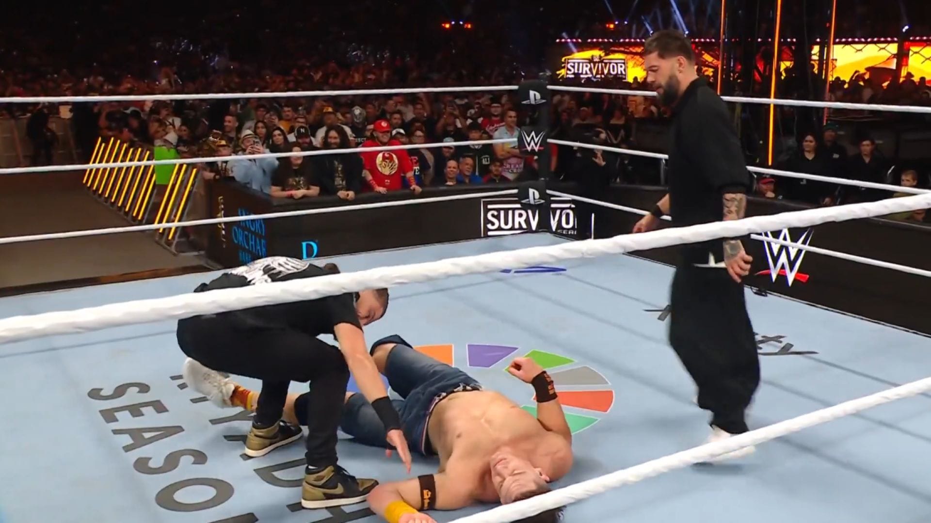 JD McDonagh and Finn Balor sacrificed themselves to help Dirty Dom. (Image Credit: WWE on X)