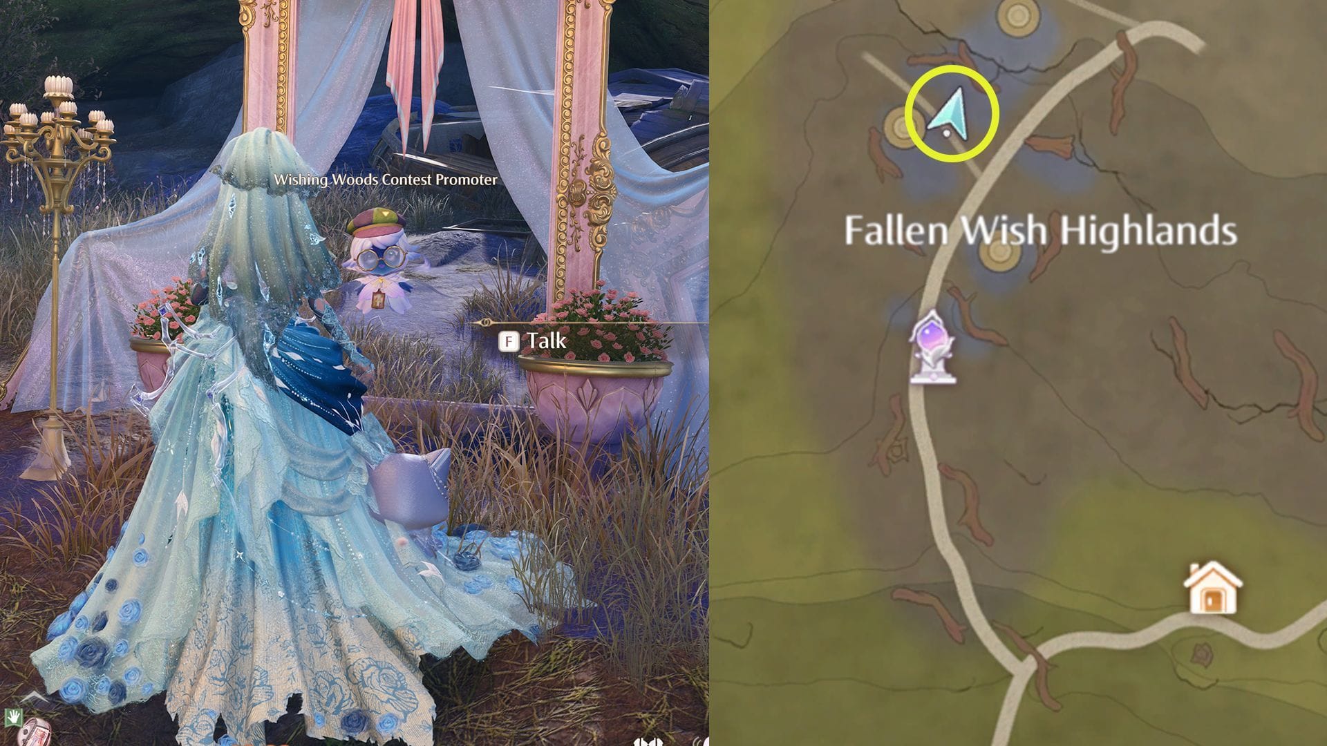 Fallen Wish Highlands event site location (Image via Sportskeeda Gaming/Infold Games)