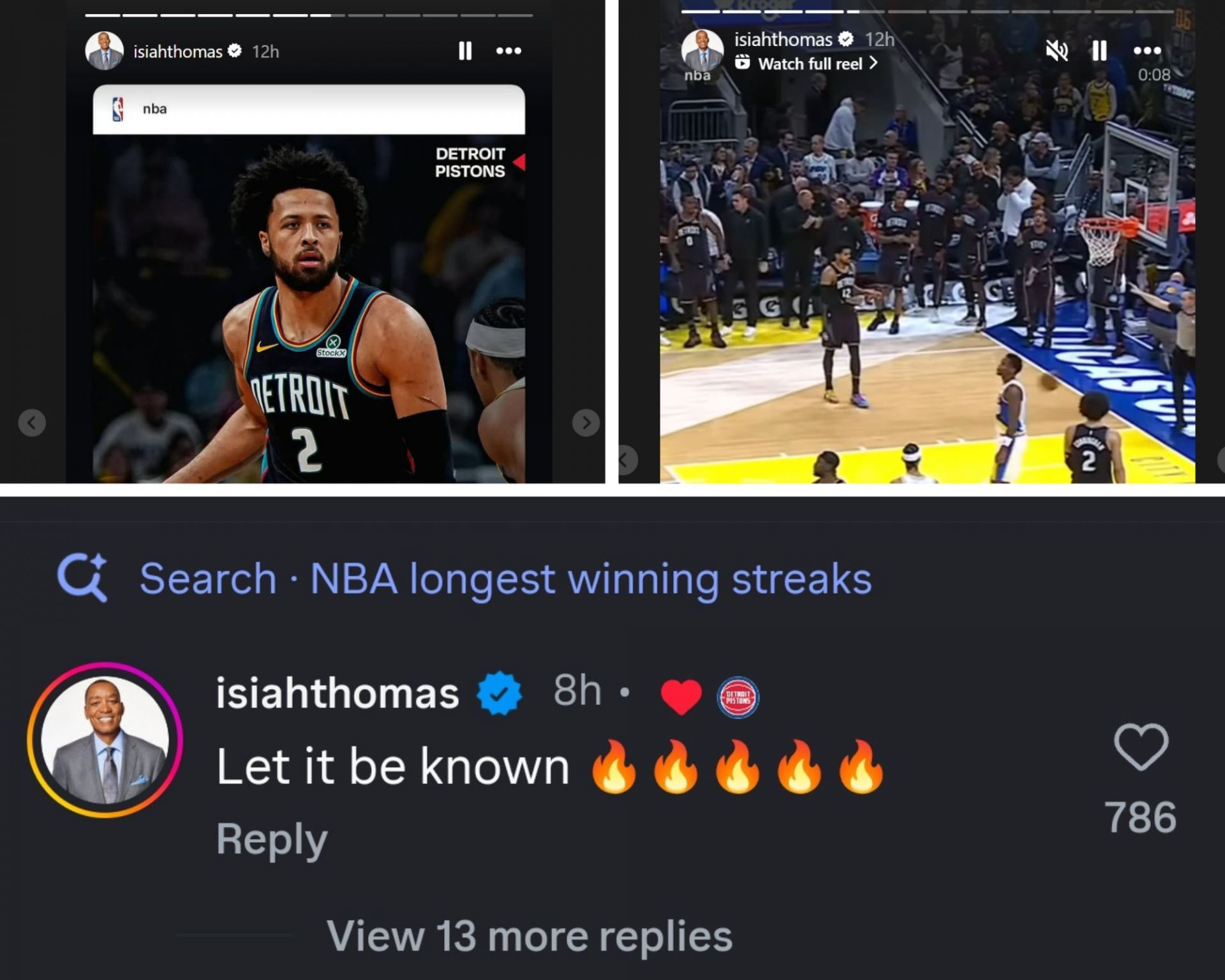 Isiah Thomas Sends Message as Cade Cunningham &amp; Co. Equal 21-Year Franchise Record in Style