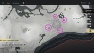 While you should clear all four of the circled camps, the bottom left one is where it triggered for me (Image via NetEase)