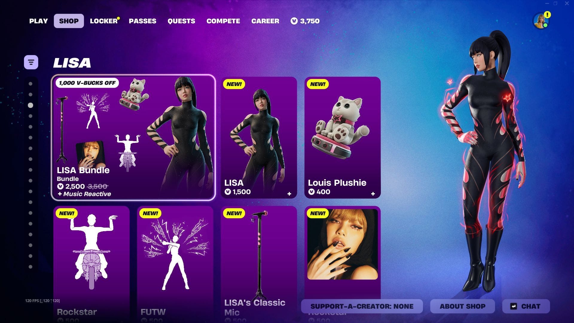 The Lisa skin in Fortnite is now in the Item Shop (Image via Sportskeeda Gaming || Epic Games)