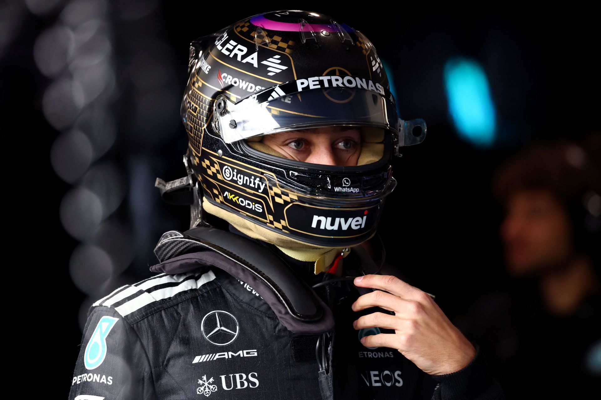 Mercedes man George Russell during the Las Vegas Grand Prix - Source: Getty