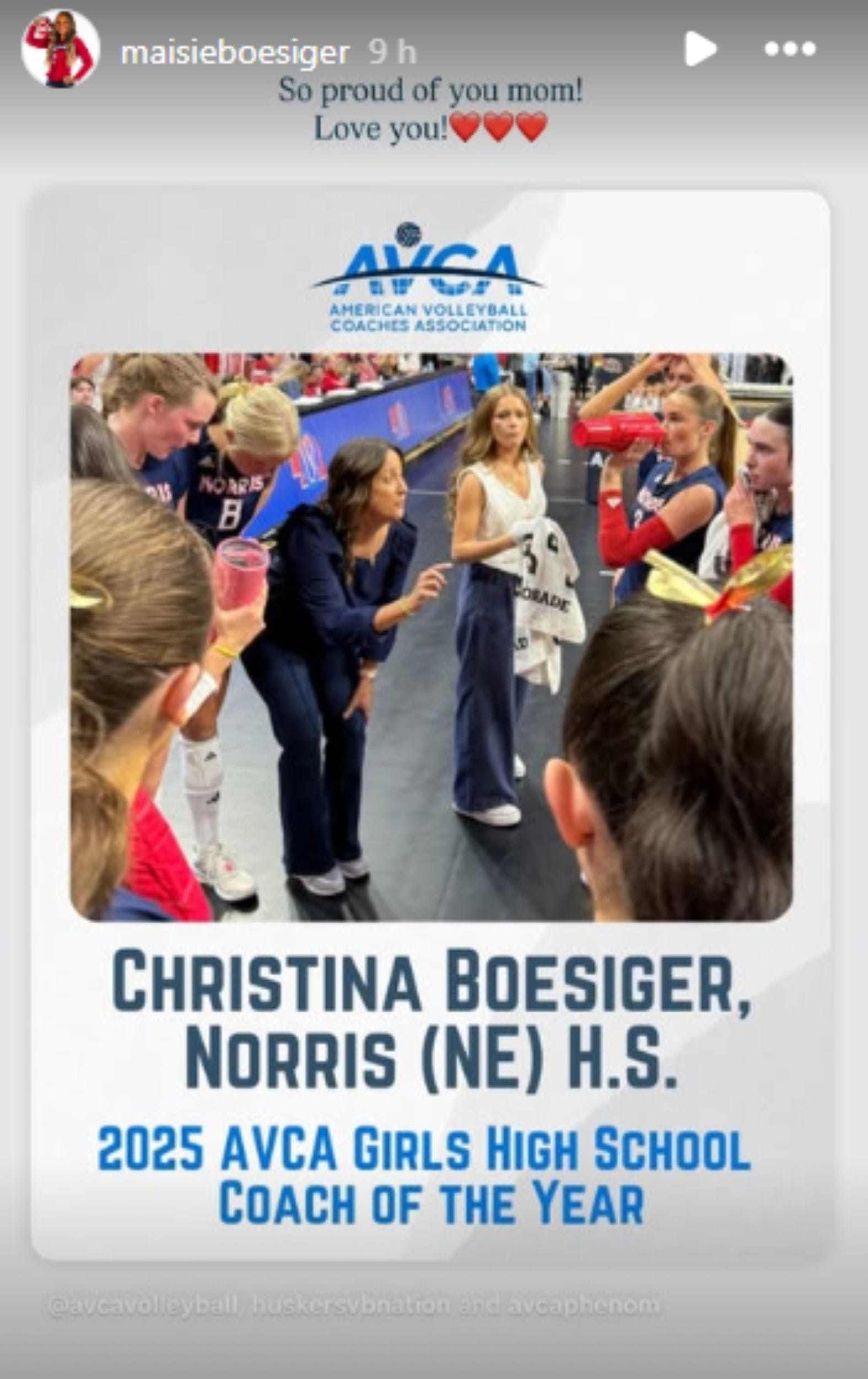 Screengrab of Instagram story about Maisie Boesiger&#039;s mother Christina Boesiger [Image Source : Maisie Boesiger&#039;s Instagram] 