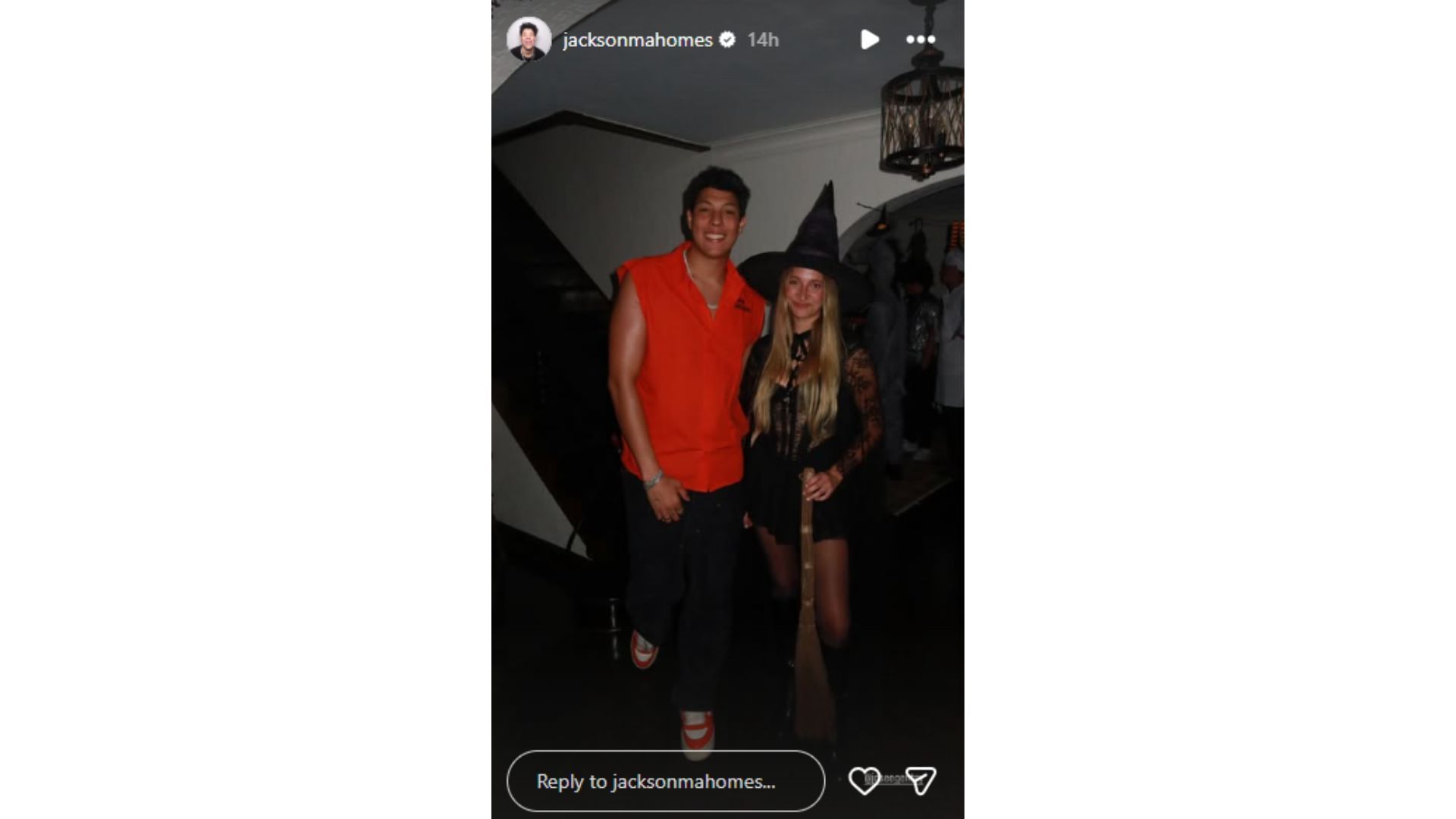 Jackson Mahomes shared a photo from Halloween. (Photo via Jackson Mahomes&#039; Instagram Story)