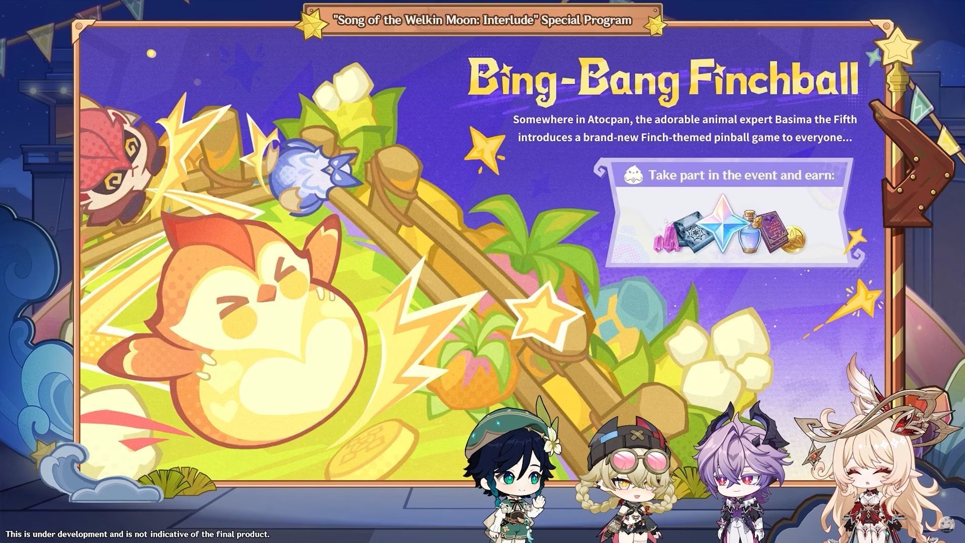 Bing-Bang Finchball is a pinball event (Image via HoYoverse)
