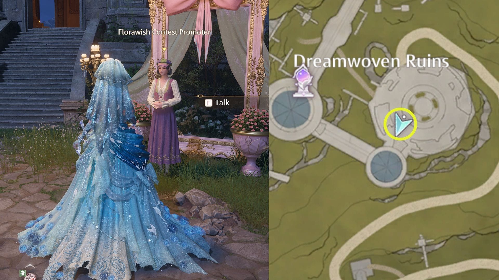 Dreamwoven Ruins event site location (Image via Sportskeeda Gaming/Infold Games)
