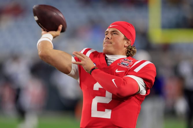 "F**k State": Giants' Jaxson Dart drops blunt message after Ole Miss "smoke" Mississippi State Bulldogs in Egg Bowl showdown