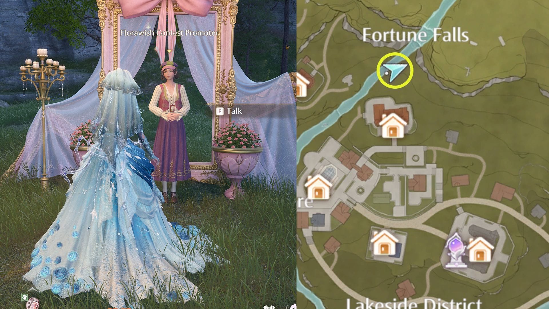 Fortune Falls event site location (Image via Sportskeeda Gaming/Infold Games)