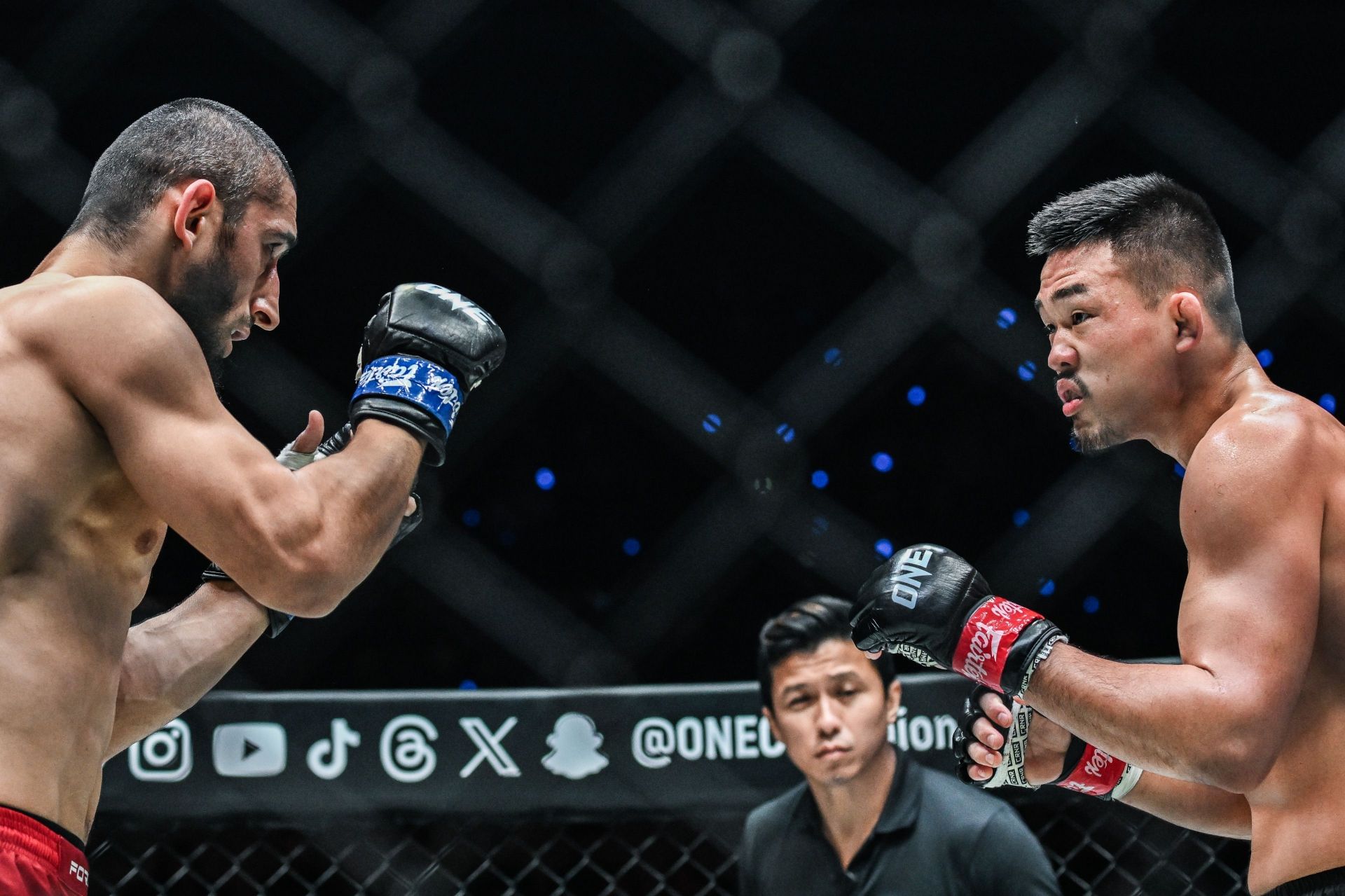Christian Lee (right) was at his ferocious best against Alibeg Rasulov (left) at ONE 173. [Image: ONE Championship]