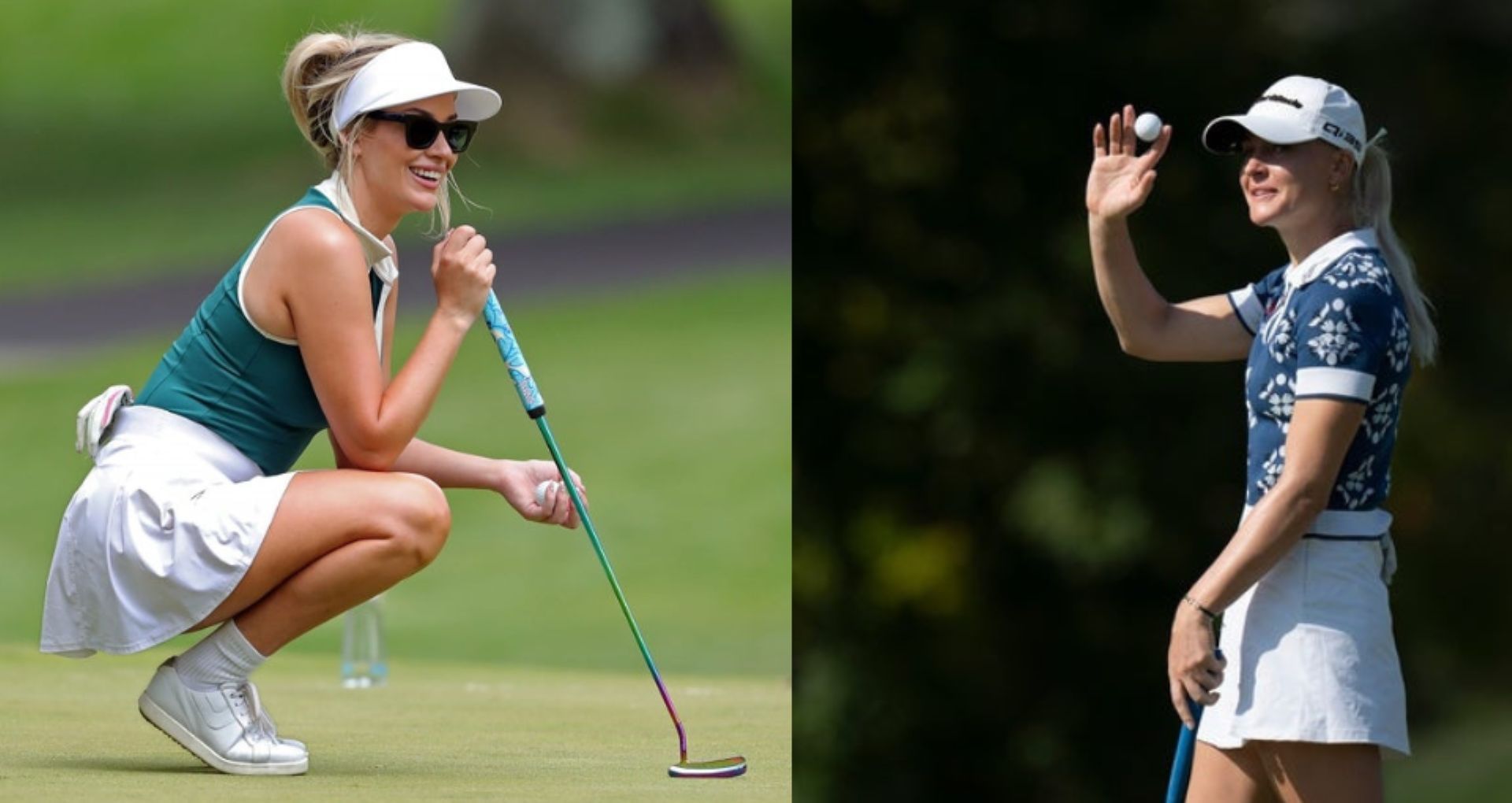 Charley Hull gives insight on her course management to Paige Spiranac - Source - Imagn