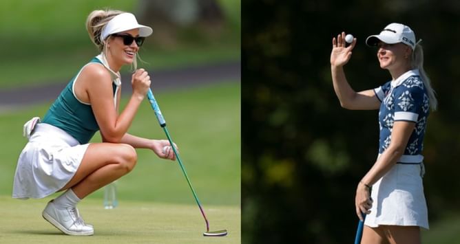 Charley Hull gives insight on her course management to Paige Spiranac