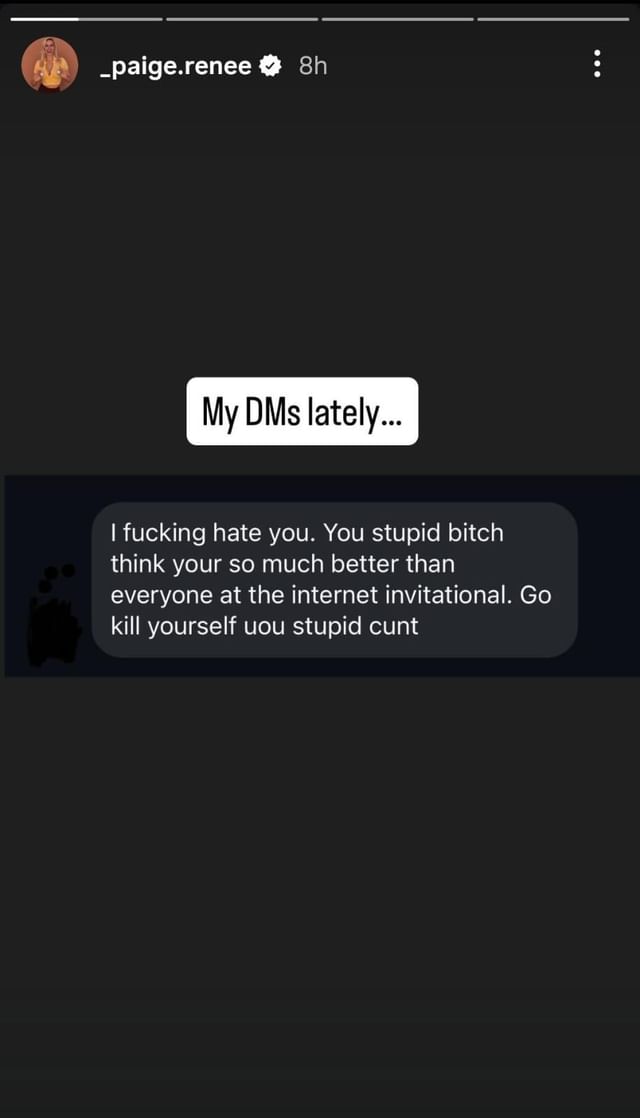 Hate comment against Spiranac ( via Paige Spiranac&#039;s Instagram story)