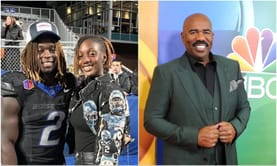 Ashton Jeanty uses Steve Harvey’s meme to compliment GF Gabrielle Miller’s stunning fashion sense for Raiders vs Browns game