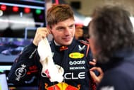 Max Verstappen a šéf Red Bull Racing Teamu Laurent Mekies na městském okruhu v Baku. Zdroj: Getty