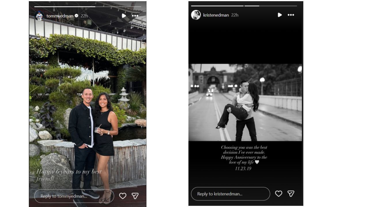 (Image source-Tommy Edman and Kristen Edman/ Instagram)