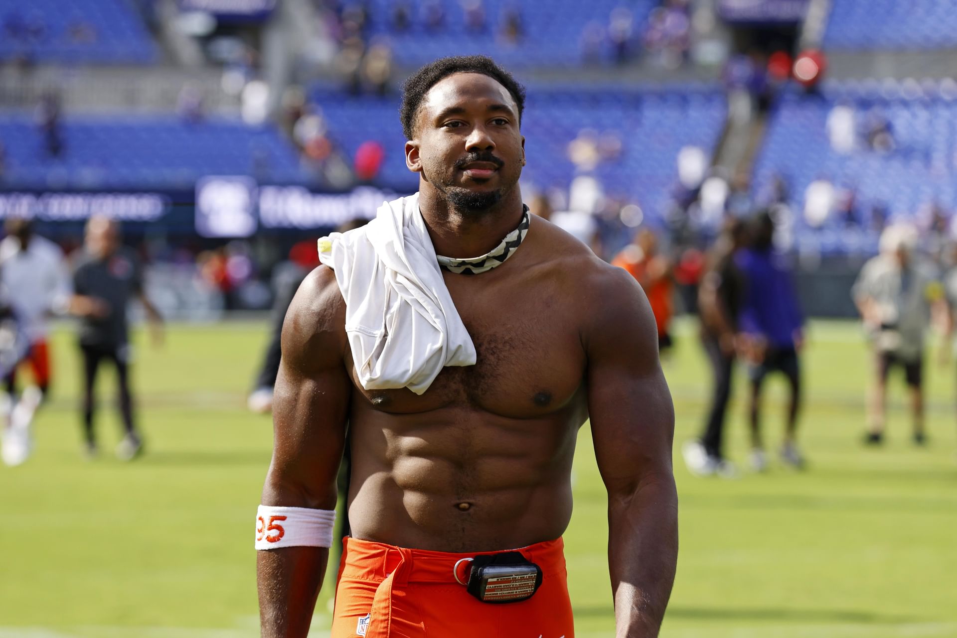 Defenzívna koncovka Cleveland Browns Myles Garrett - Zdroj: Imagn