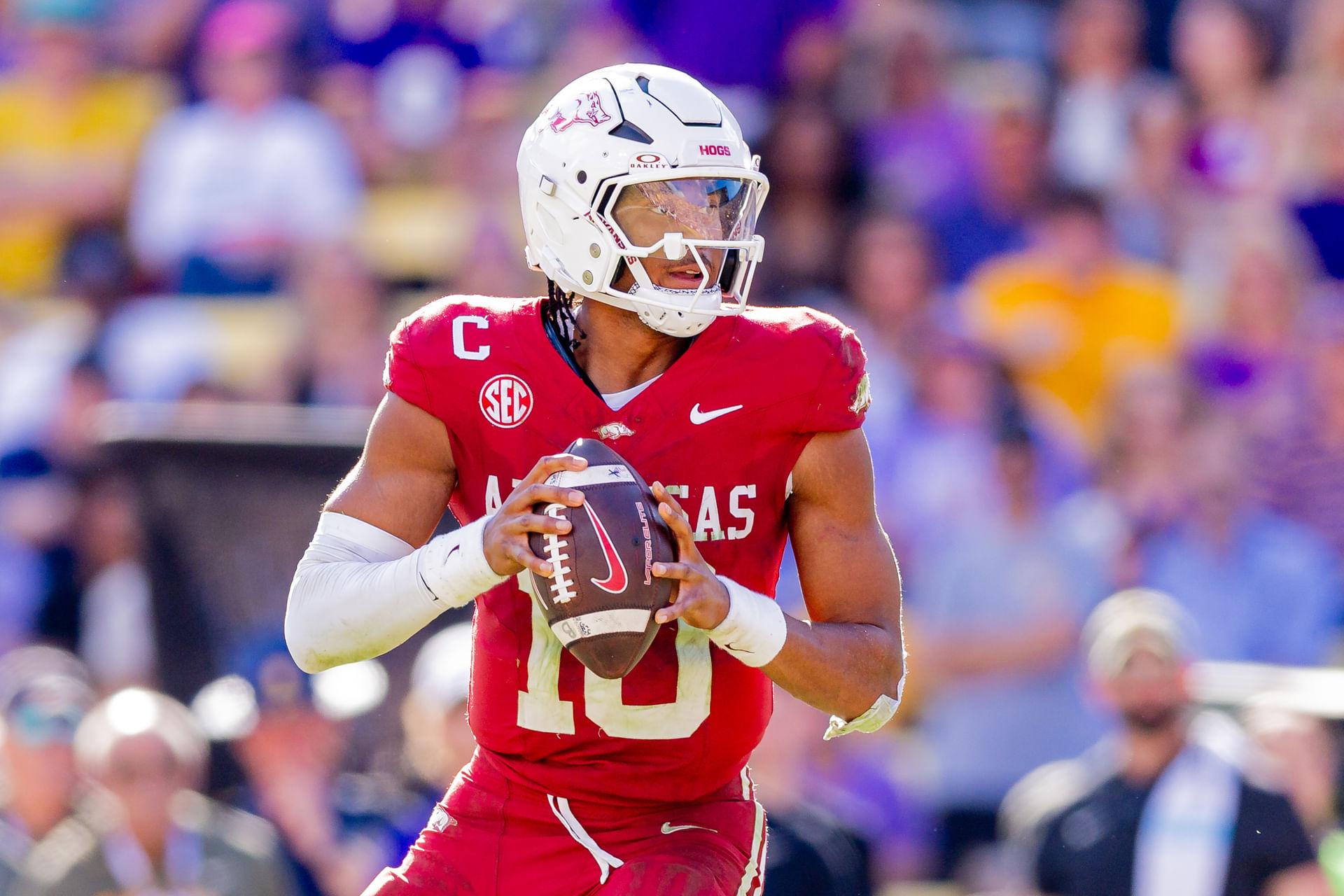 NCAA Football: Arkansas QB Taylen Green - Source: Imagn