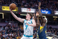 Kon Knueppel makes a layup during Charlotte Hornets at Indiana Pacers (Image Source: Imagn)
