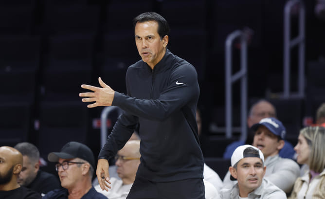 Watch: Erik Spoelstra Stunned Mid-Chaos as Heat Locker Room Erupts in Frenzy Over 800th Win Milestone